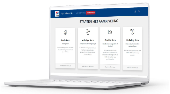 Laptop met Quick Reco op het scherm